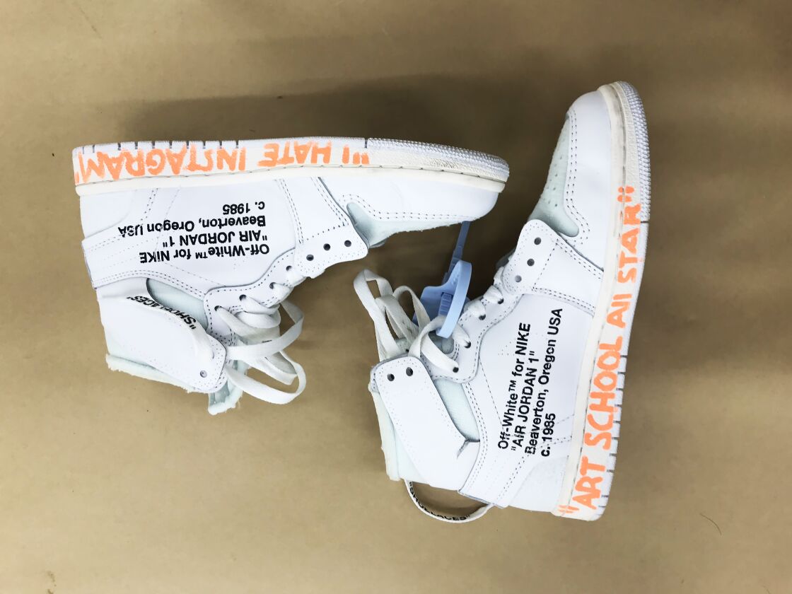 Virgil Abloh for Nike. — part of “Virgil Abloh: ‘Figure of Speech’” at the MCA.